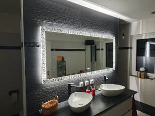 Laser LED Badspiegel, Badspiegel Badspiegel Baños de estilo moderno