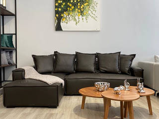 elegancia y confort en una sola foto, Leather Concept Leather Concept Salas de estar modernas Pele Cinzento