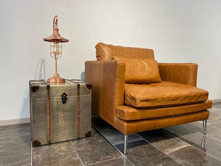 Vintage, Leather Concept Leather Concept Salas de estar rústicas Pele Cinzento
