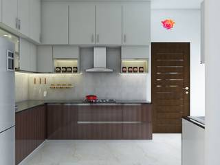 2 bhk apartment -Mr.Deepak & Mrs. jessica, Mansha Interior Mansha Interior 置入式廚房
