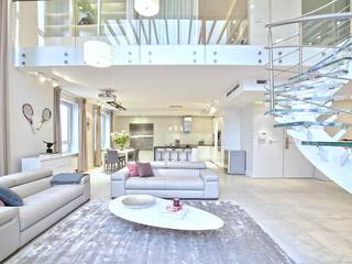 HOME STAGING APARTAMENTU 220M² NA SPRZEDAŻ, Better Home Interior Design Better Home Interior Design Salon moderne Verre Beige