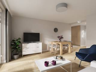 PROJEKT MIESZKANIA 60M² W STYLU SKANDYNAWSKIM, Better Home Interior Design Better Home Interior Design Skandinavische Wohnzimmer