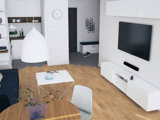 PROJEKT MIESZKANIA 40M² DLA SINGLA W STYLU SKANDYNAWSKIM, Better Home Interior Design Better Home Interior Design Soggiorno in stile scandinavo