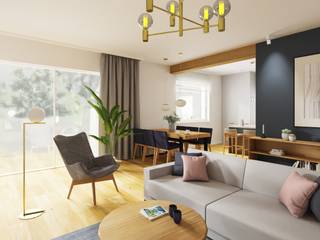 PROJEKT DOMU 150M² W STYLU NOWOCZESNYM, Better Home Interior Design Better Home Interior Design Phòng khách