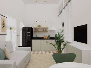 PROJEKT MIESZKANIA 25M² NA WYNAJEM, Better Home Interior Design Better Home Interior Design Phòng khách phong cách chiết trung