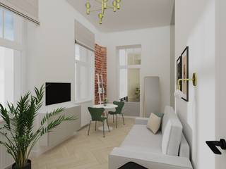 PROJEKT MIESZKANIA 25M² NA WYNAJEM, Better Home Interior Design Better Home Interior Design Salas de estar ecléticas