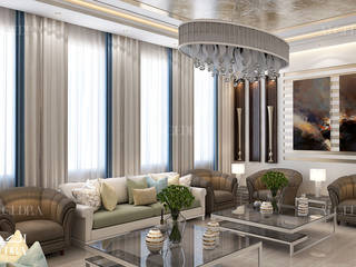 Modern villa interior design in Fujairah, Algedra Interior Design Algedra Interior Design モダンデザインの リビング