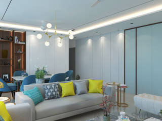 2 BHK At Goregaon ,Mumbai, N design studio,Interior Designer Mumbai N design studio,Interior Designer Mumbai 미니멀리스트 거실