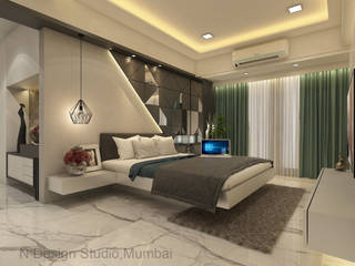 2BHK interior at Andheri ,Mumbai By N design Studio,Mumbai, N design studio,Interior Designer Mumbai N design studio,Interior Designer Mumbai Cuartos pequeños