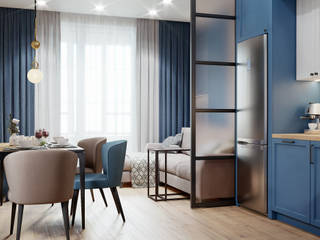 Кухня-гостиная в синем цвете, DesignNika DesignNika Cocinas de estilo escandinavo