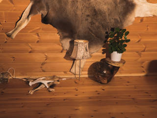 beautiful table lamp with birch bark lampshade, Jochens-Elch-O-Thek Jochens-Elch-O-Thek غرفة المعيشة خشب Wood effect
