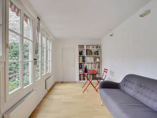 Duplex dans le quartier des Batignolles à Paris 17ème arrondissement, Agence KP Agence KP Modern Study Room and Home Office Wood