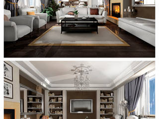 Дизайн-проект в стиле Американская неоклассика, Alanya Design Interior Alanya Design Interior Klasik Oturma Odası