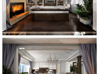 Дизайн-проект в стиле Американская неоклассика, Alanya Design Interior Alanya Design Interior Klasik Oturma Odası