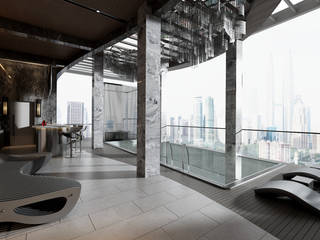 D'Rapport Penthouse, YJ Design Studio YJ Design Studio Kolam Renang Modern