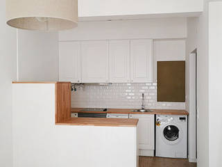 Remodelação de T1 em Paço de Arcos, Decor-in, Lda Decor-in, Lda Scandinavian style kitchen Wood Wood effect