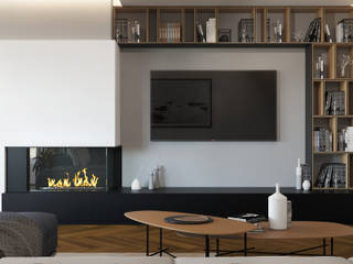 Wohnung. Berlin. 2019-2020/ 3D-Visualisierungen/ Immobilien Rendering, NK-Line NK-Line Scandinavian style living room
