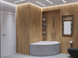 Emerald Wood, Студия дизайна Катерины Вайс Студия дизайна Катерины Вайс Phòng tắm phong cách Bắc Âu