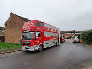 Melvyn, Henry and Christopher packing and loading in Old Marston today, AG Jacob & Sons AG Jacob & Sons