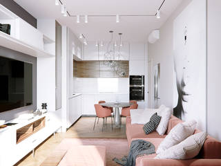 Apartment in Moscow, Insight Vision GmbH Insight Vision GmbH Moderne Wohnzimmer Mehrfarbig