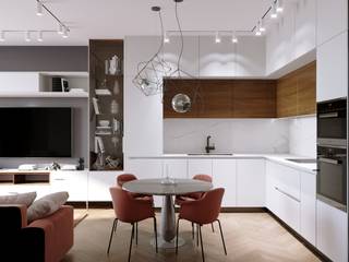 Apartment in Moscow, Insight Vision GmbH Insight Vision GmbH Moderne Wohnzimmer Mehrfarbig