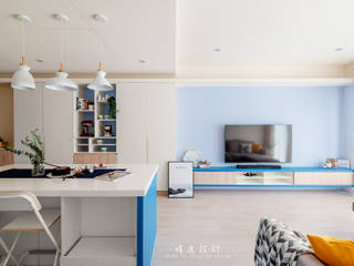 MSBT 幔室布緹 Minimalist living room Wood-Plastic Composite Blue