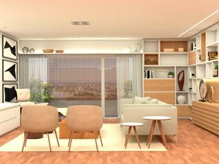 apartamento AMS em Carcavelos, Lisboa, Viviane Cunha Arquitetura Viviane Cunha Arquitetura 现代客厅設計點子、靈感 & 圖片