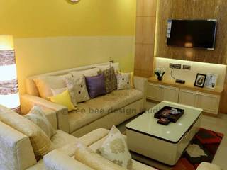 2 BHK Apartment Interior Design, Cee Bee Design Studio Cee Bee Design Studio Living room