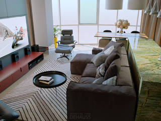 Частная квартира со скалой, DEHAUSS DEHAUSS Modern living room