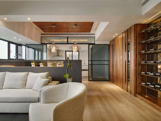 無限與線, 拾雅客空間設計 拾雅客空間設計 Living room Solid Wood Multicolored