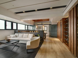 無限與線, 拾雅客空間設計 拾雅客空間設計 Living room Solid Wood Multicolored