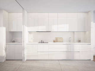 El elegante diseño para un piso de 160m2 en COLORES NEUTROS , GALISTEO Interiorismo GALISTEO Interiorismo Cocinas integrales