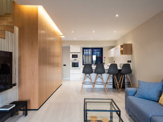 Reforma integral de dúplex y diseño de mobiliario en Meloneras, SMLXL-design SMLXL-design Salas de estilo minimalista
