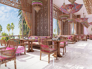 تصميم داخلي لمطعم هندي, Algedra Interior Design Algedra Interior Design مساحات تجارية