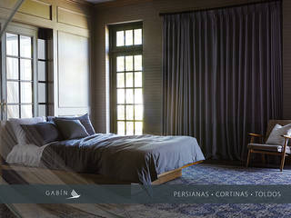 Cortinas, Persianas Jaramillo B CDMX Persianas Jaramillo B CDMX Dormitorios de estilo moderno Textil Ámbar/Dorado