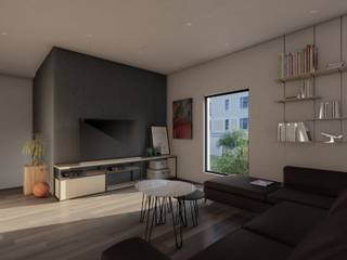 Departamento DMT-01, V+V Arquitectos V+V Arquitectos Minimalistyczny salon Beton