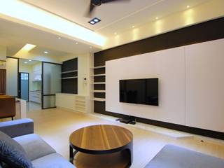 電視牆錦集, 黑革設計HaygerInteriorDesign 黑革設計HaygerInteriorDesign Living room MDF