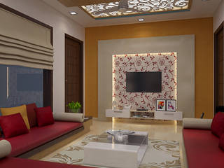 Private Villa, Celtec Design Studio Celtec Design Studio Asian style living room Wood-Plastic Composite