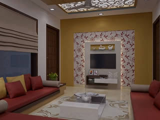 Private Villa, Celtec Design Studio Celtec Design Studio Asian style living room Wood-Plastic Composite