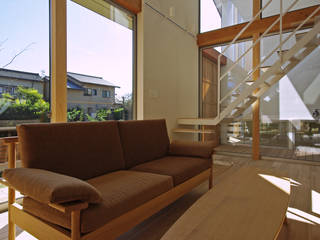 若子の家-wakago, 株式会社 空間建築-傳 株式会社 空間建築-傳 Living room Wood Wood effect