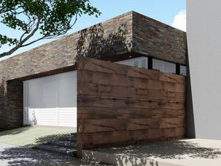 Ingreso - Cochera - Quincho, ARBOL Arquitectos ARBOL Arquitectos Casas minimalistas