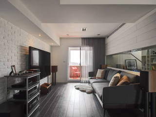 黑白印象, 拾雅客空間設計 拾雅客空間設計 Modern living room Plywood