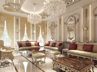 Classic style luxury majlis design in Dubai, Algedra Interior Design Algedra Interior Design クラシックデザインの リビング