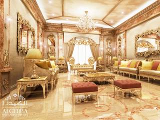 Classic style luxury majlis design in Dubai, Algedra Interior Design Algedra Interior Design クラシックデザインの リビング