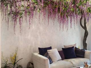 creation of fake wisteria for a private salon, Baalam Kaab Design Baalam Kaab Design Livings de estilo moderno