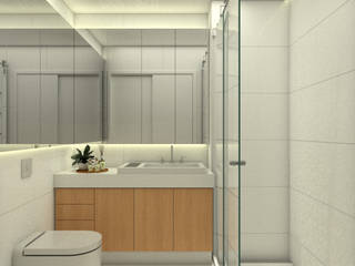 Apartamento NMS, Viviane Cunha Arquitetura Viviane Cunha Arquitetura Modern bathroom Marble