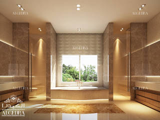 Bathroom design in luxury villa Abu Dhabi, Algedra Interior Design Algedra Interior Design Modern Bathroom