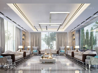 Luxury living room design in Dubai, Algedra Interior Design Algedra Interior Design Soggiorno moderno