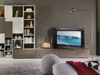 Livitalia Vision Lowboard mit 90° schwenkbarem TV Paneel, Livarea Livarea Living room Chipboard Grey