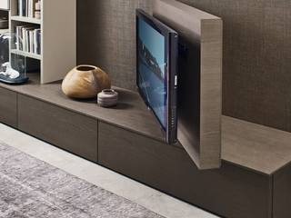 Livitalia Vision Lowboard mit 90° schwenkbarem TV Paneel, Livarea Livarea Living room Chipboard Grey